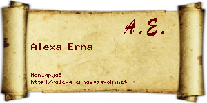 Alexa Erna névjegykártya